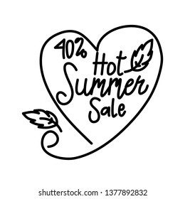 Hot Summer Sale Script Text Design Template