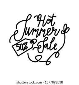 Hot Summer Sale Script Text Design Template