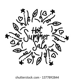 Hot Summer Sale Script Text Design Template