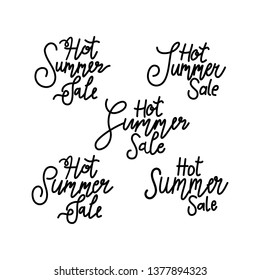 Hot Summer Sale Script Text Design Template