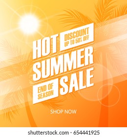 Hot Summer Sale Special Offer Banner For Business, Promotion And Advertising. Vector Illustration.