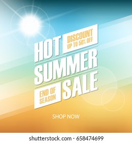 Hot Summer Sale special offer background for business, commerce and advertising. Vector illustration.