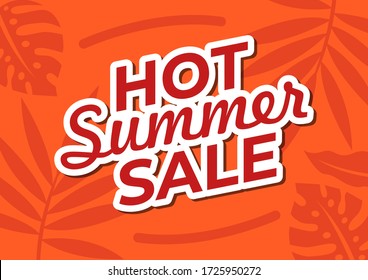 hot summer sale template banner. red text hot summer sale