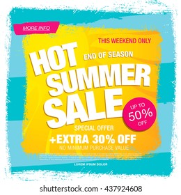 Hot summer sale template banner
