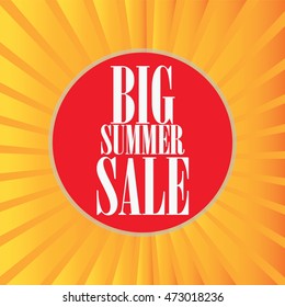 Hot summer sale template banner, discount shopping design concept flat icons vector illustration.