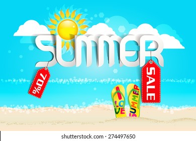 Hot Summer Sale Typography Paper Folding Design
