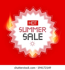 Hot Summer Sale Vector Background with Flames