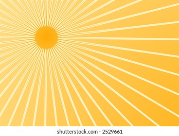 The hot summer sun background (vector, illustration)