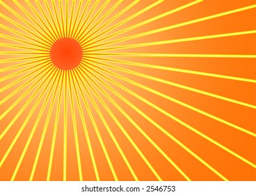 The hot summer sun background (vector, illustration)