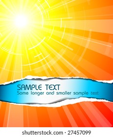 The hot summer sun with cool text