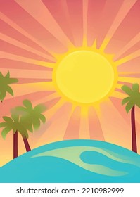Hot summer and sun on the beach in nature