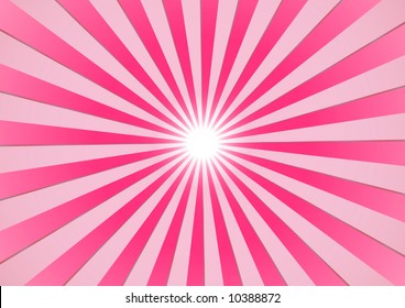 The hot summer sun - pink background (vector, illustration)