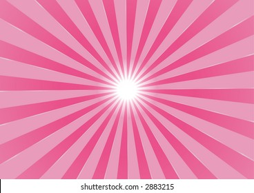 The hot summer sun - pink background (vector, illustration)