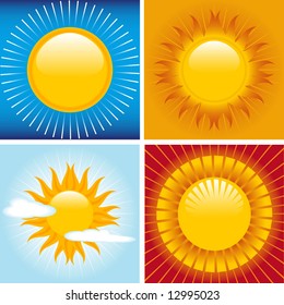 Hot summer suns vector illustration