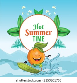 Hot summer time banner design template.
