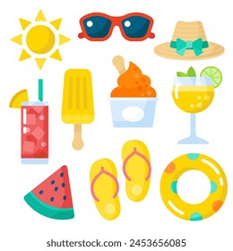 Hot Summer Tropical Beach Clipart for Summertime with Fun Summer Vibes