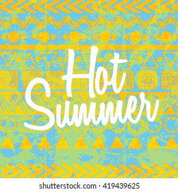  Hot Summer  vector illustration. Boho Style
