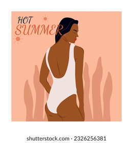 Hot Summer And Women Icon Vector Design.