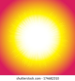 Hot sun and bright rays 