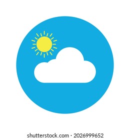 Hot sun with a cloud, illustration, vector on white background. eps 10