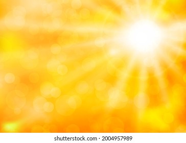 Hot Sun. Heat Wave. Global Warming And Climate Change Concept. Vector Illustration