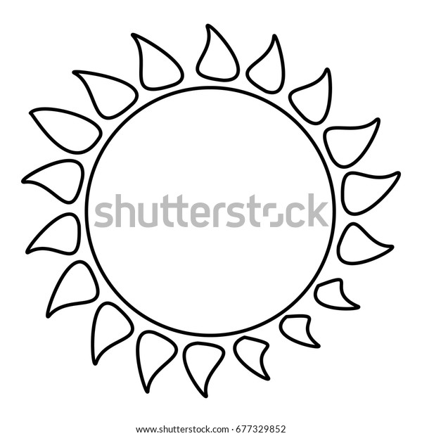 Hot Sun Icon Outline Illustration Hot Stock Vector (Royalty Free) 677329852