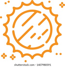 Hot sun icon in trendy flat style isolated on white background