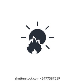 hot sun icon. vector.Editable stroke.linear style sign for use web design,logo.Symbol illustration.
