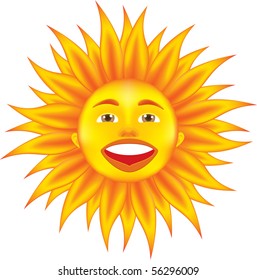 hot sun isolated on white