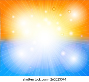 Hot sun lights, abstract summer background 