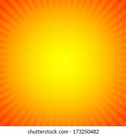 Hot sun lights, abstract sunburst & starburst summer background