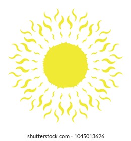 Hot sun with rays (sunbeam) icon vector