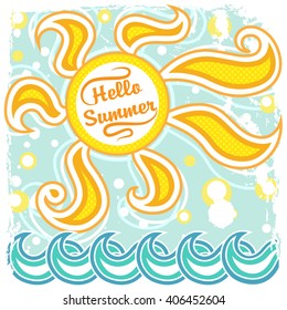 hot sun and sea waves