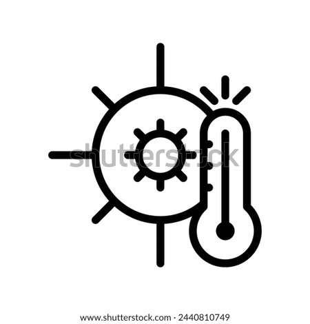 hot sun vector line icon