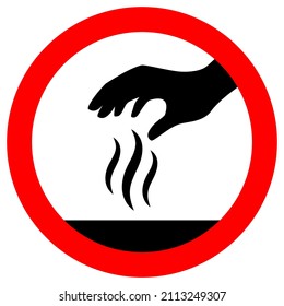 Hot surface, be careful warning sign on white background