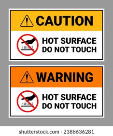 Hot surface do not touch sign collection