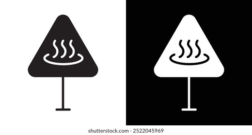 Hot surface do not touch danger sign icon simple vector symbol