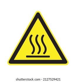 hot surface do not touch.Warning sign beware hot.Draw from Vector Illustration.