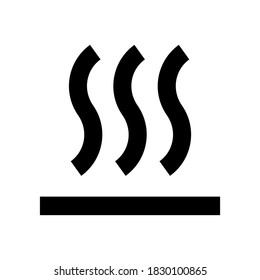Hot surface graphic representation line icon - Vector flat style illustration of warmth isolated on white background