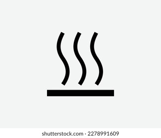 Hot Surface Icon Heat Steam Brennen Warnung Gefahren Vorsicht Gefährdung Vektorschwarz Weiße Silhouette Symbol Schild Grafische Clipart Kunstwerk Illustration Piktogramm