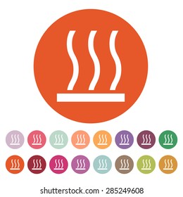 The hot surface icon. Hotly symbol. Flat Vector illustration. Button Set