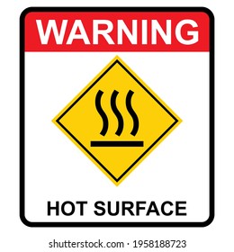 Hot surface icon, safety graphic information symbol, risk notice attention mark, caution vector design .