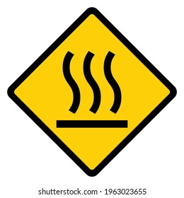 Hot surface icon, safety graphic information symbol, risk notice attention mark, caution vector design .