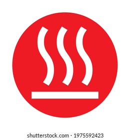 Hot surface icon, safety graphic information symbol, risk notice attention mark, caution vector design .