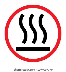 Heißes Oberflächensymbol, Sicherheitssymbol für grafische Informationen, Warnhinweis, Vorsicht, Vektordesign .