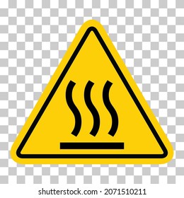 Heißes Oberflächensymbol, Sicherheitssymbol für grafische Informationen, Warnhinweis, Vorsicht, Vektordesign .