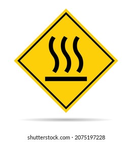 Hot surface icon, safety graphic information symbol, risk notice attention mark, caution vector design