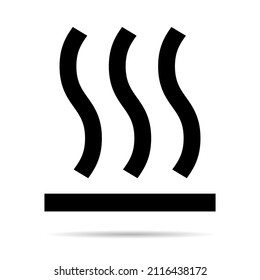 Hot surface icon, safety graphic information symbol, risk notice attention mark, caution vector design .