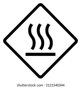Heißes Oberflächensymbol, Sicherheitssymbol für grafische Informationen, Warnhinweis, Vorsicht, Vektordesign .