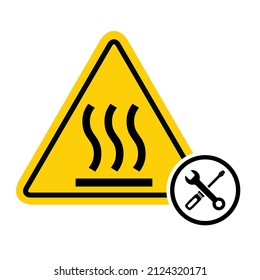 Hot surface icon, safety graphic information symbol, risk notice attention mark, caution vector design .